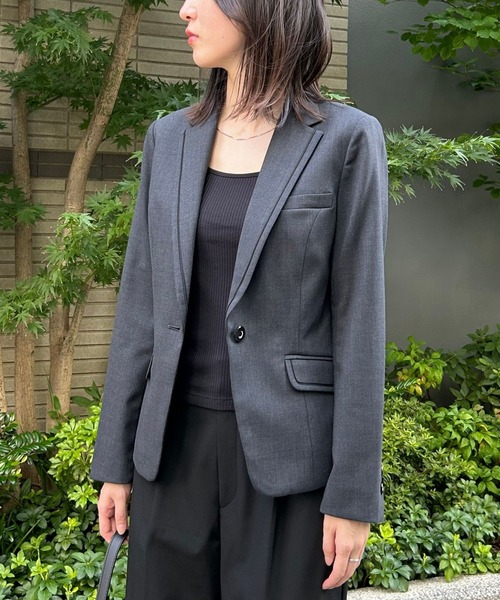 etre pret(エトレプレ)の「多サイズ対応 高機能シックテーラードジャケット(スーツジャケット・レディース・ネイビー/グレー・5号/7号/9号/11号/13号)」の4枚目の写真