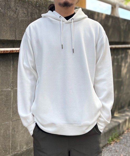 ikka(イッカ)の「【洗濯機で洗える】GOKU楽鹿の子ダンボールパーカ(パーカー・メンズ・チャコールグレー/ホワイト/グリーン/ブラウン/ネイビー・M/L/XL/S)」の2枚目の写真