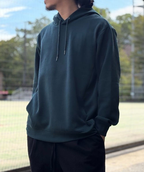 ikka(イッカ)の「【洗濯機で洗える】GOKU楽鹿の子ダンボールパーカ(パーカー・メンズ・チャコールグレー/ホワイト/グリーン/ブラウン/ネイビー・M/L/XL/S)」の4枚目の写真