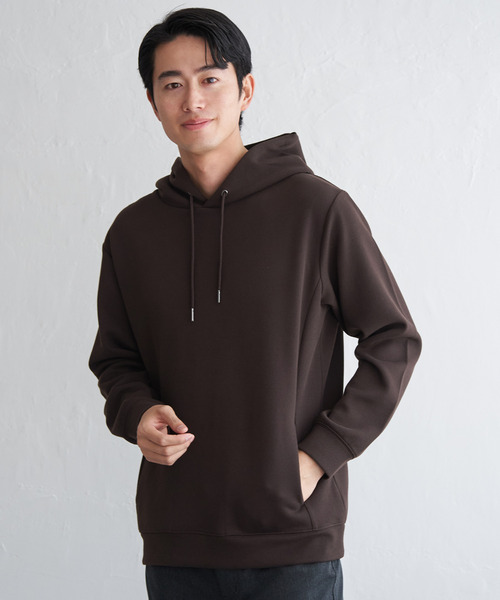 ikka(イッカ)の「【洗濯機で洗える】GOKU楽鹿の子ダンボールパーカ(パーカー・メンズ・チャコールグレー/ホワイト/グリーン/ブラウン/ネイビー・M/L/XL/S)」の17枚目の写真