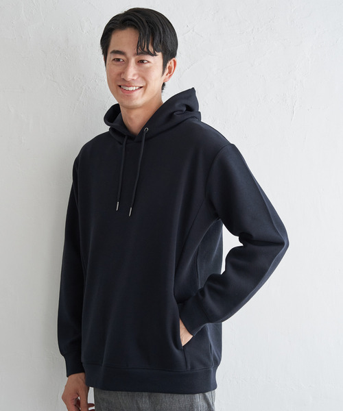 ikka(イッカ)の「【洗濯機で洗える】GOKU楽鹿の子ダンボールパーカ(パーカー・メンズ・チャコールグレー/ホワイト/グリーン/ブラウン/ネイビー・M/L/XL/S)」の19枚目の写真