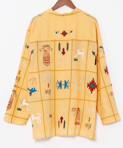 チャイハネ（チャイハネ）の「【チャイハネ】ラジャランMEN'S刺繍シャツ（シャツ/ブラウス・メンズ・ホワイト/ネイビー/イエロー・FREE）」の17枚目の写真