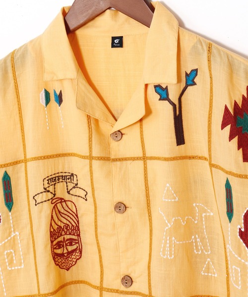 チャイハネ（チャイハネ）の「【チャイハネ】ラジャランMEN'S刺繍シャツ（シャツ/ブラウス・メンズ・ホワイト/ネイビー/イエロー・FREE）」の20枚目の写真