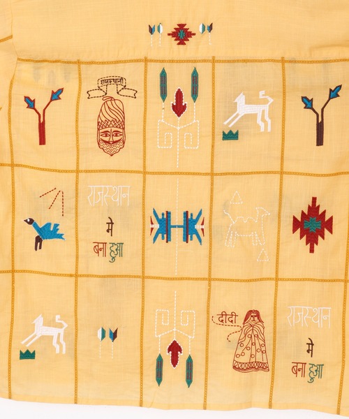 チャイハネ（チャイハネ）の「【チャイハネ】ラジャランMEN'S刺繍シャツ（シャツ/ブラウス・メンズ・ホワイト/ネイビー/イエロー・FREE）」の18枚目の写真