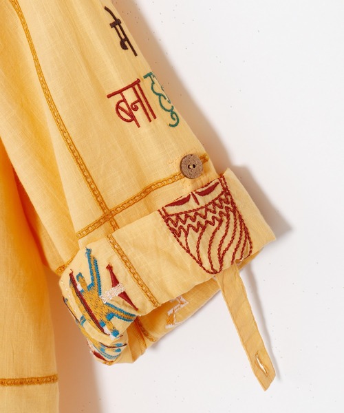 チャイハネ（チャイハネ）の「【チャイハネ】ラジャランMEN'S刺繍シャツ（シャツ/ブラウス・メンズ・ホワイト/ネイビー/イエロー・FREE）」の7枚目の写真