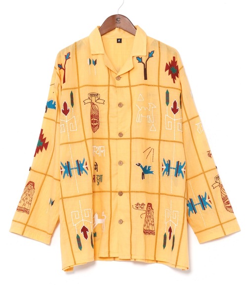 チャイハネ（チャイハネ）の「【チャイハネ】ラジャランMEN'S刺繍シャツ（シャツ/ブラウス・メンズ・ホワイト/ネイビー/イエロー・FREE）」の19枚目の写真