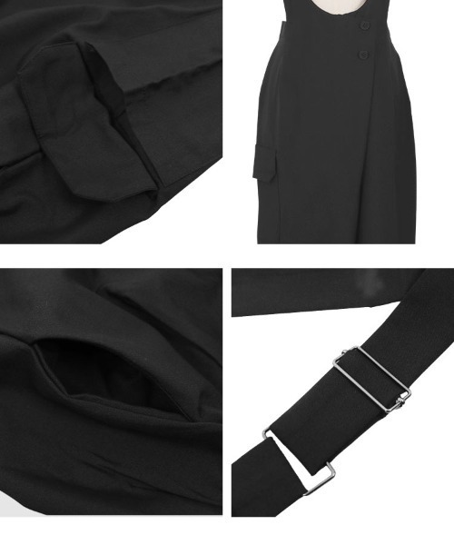 KOBE LETTUCE(コウベレタス)の「深Uラインテーパードサロペット(サロペット/オーバーオール・レディース・チャコール/ブラック・M)」の12枚目の写真