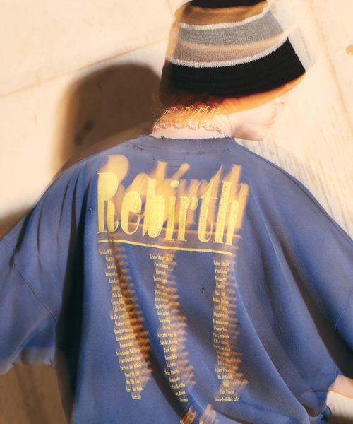 glamb(グラム)の「Rebirth Damage Sweat / リバースダメージスウェット(スウェット・メンズ・ブラック/ブルー・S/M/L)」の14枚目の写真