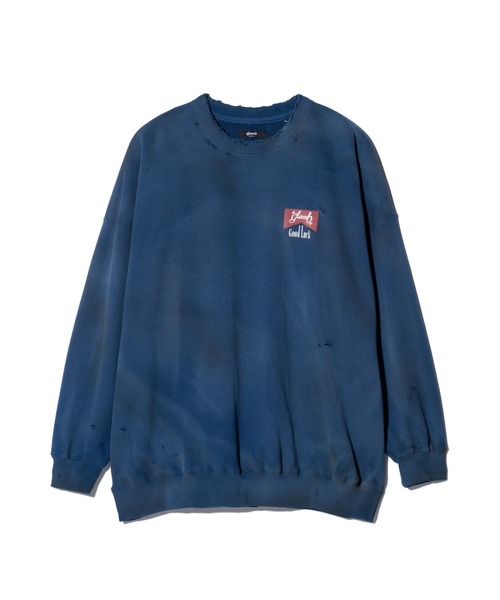 glamb(グラム)の「Rebirth Damage Sweat / リバースダメージスウェット(スウェット・メンズ・ブラック/ブルー・S/M/L)」の4枚目の写真