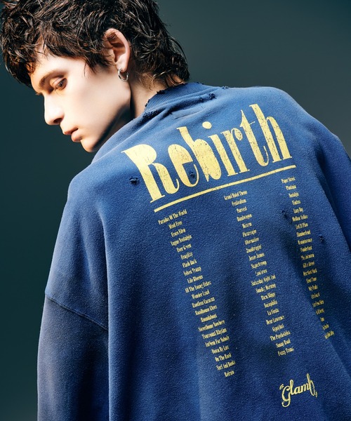 glamb(グラム)の「Rebirth Damage Sweat / リバースダメージスウェット(スウェット・メンズ・ブラック/ブルー・S/M/L)」の7枚目の写真