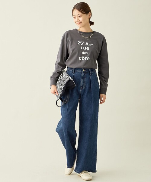 ANY（エニィ）の「フットボールロングスリーブＴシャツ（Tシャツ/カットソー・レディース・ライトグレー系/グレー系/ホワイト系/ワイン系・F）」の11枚目の写真