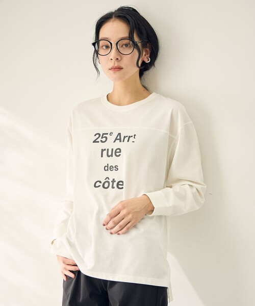 ANY（エニィ）の「フットボールロングスリーブＴシャツ（Tシャツ/カットソー・レディース・ライトグレー系/グレー系/ホワイト系/ワイン系・F）」の12枚目の写真