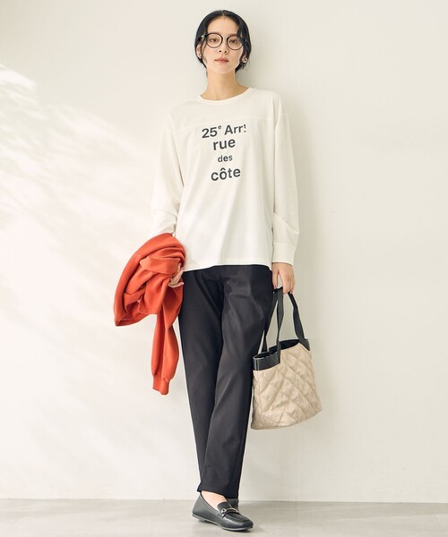 ANY（エニィ）の「フットボールロングスリーブＴシャツ（Tシャツ/カットソー・レディース・ライトグレー系/グレー系/ホワイト系/ワイン系・F）」の13枚目の写真