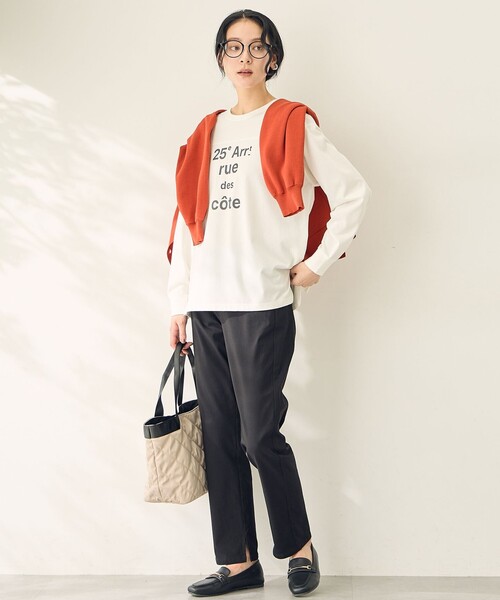 ANY（エニィ）の「フットボールロングスリーブＴシャツ（Tシャツ/カットソー・レディース・ライトグレー系/グレー系/ホワイト系/ワイン系・F）」の14枚目の写真