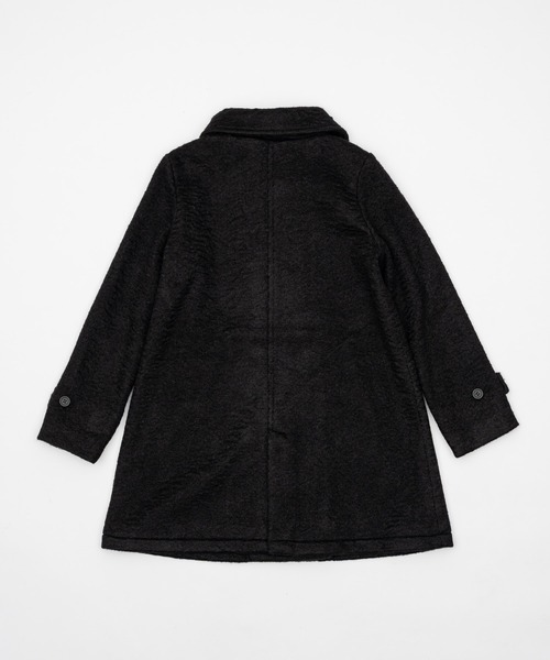 2WAYラウンドカラーPコート　ブラック 2way round collar middle coat / 2WAYラウンドカラーPコート