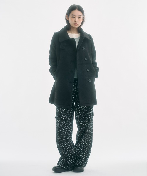 2way round collar middle coat / 2WAYラウンドカラーPコート