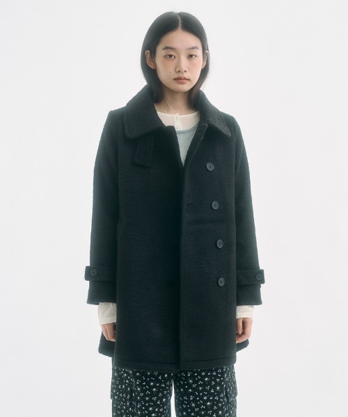 2way round collar middle coat / 2WAYラウンドカラーPコート