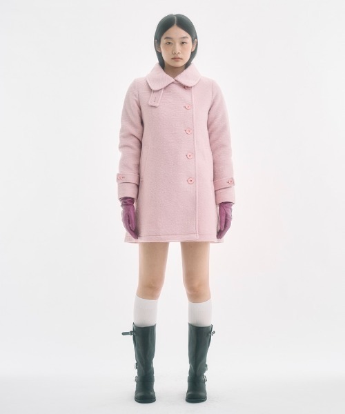 2way round collar middle coat / 2WAYラウンドカラーPコート