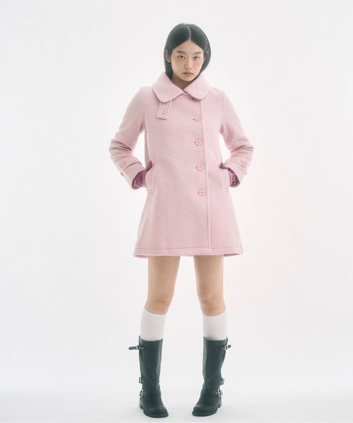 2way round collar middle coat / 2WAYラウンドカラーPコート