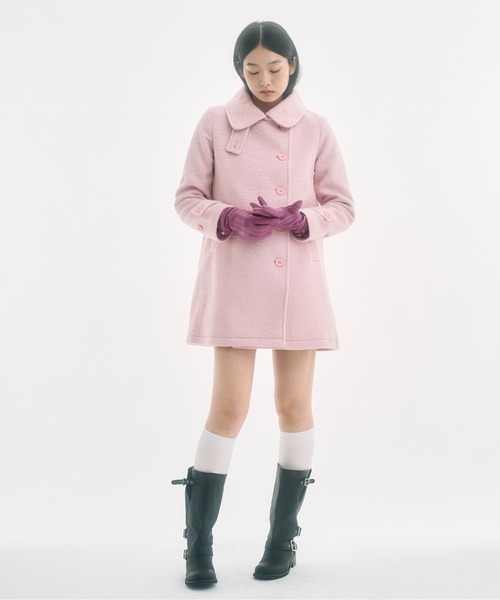 fekete 2WAYラウンドカラーPコート L フェケテ 2way round collar middle coat / 2WAYラウンドカラーPコート