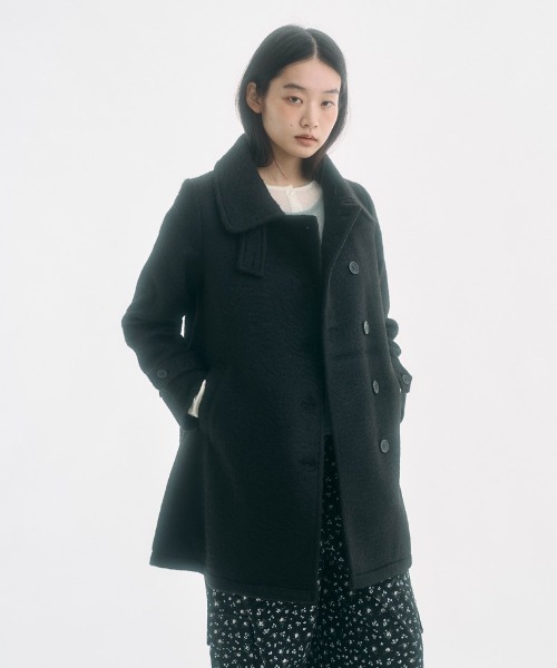 2way round collar middle coat / 2WAYラウンドカラーPコート