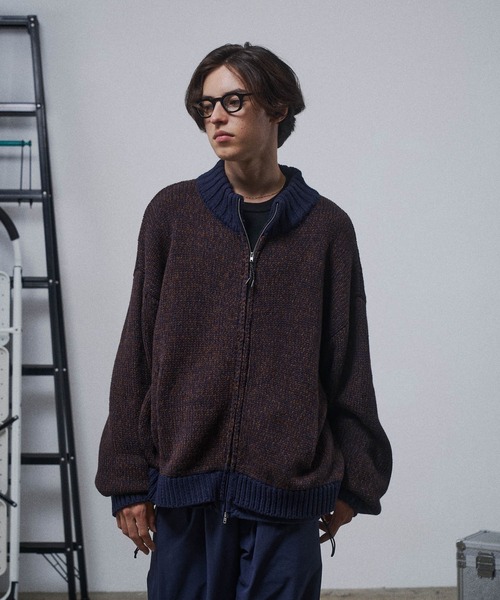 セール】Knit Nylon Blouson / ニットナイロンブルゾン（ニット