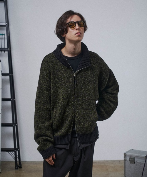 セール】Knit Nylon Blouson / ニットナイロンブルゾン（ニット