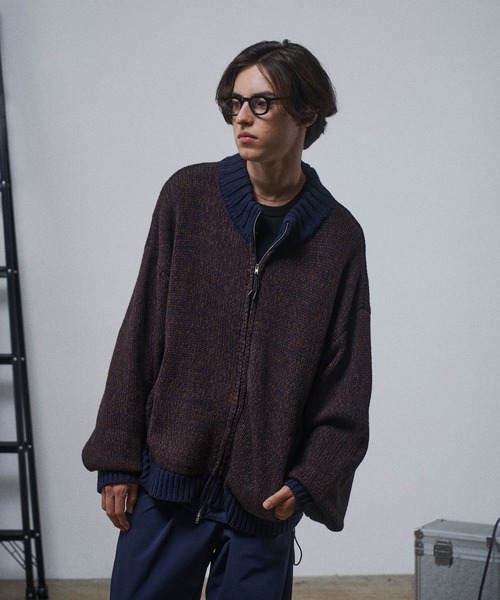 セール】Knit Nylon Blouson / ニットナイロンブルゾン（ニット