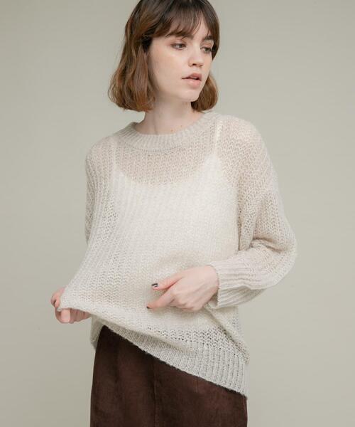 セール】『WEB/一部店舗限定』ヘアリーローゲージニット（ニット