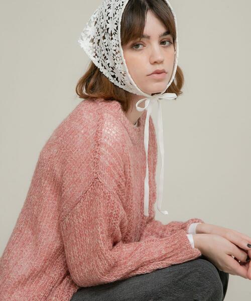 URBAN RESEARCH Sonny Label（アーバンリサーチサニーレーベル）の「『WEB/一部店舗限定』ヘアリーローゲージニット（ニット/セーター・レディース・ミント/ライトグレー/レッド系その他・FREE）」の13枚目の写真