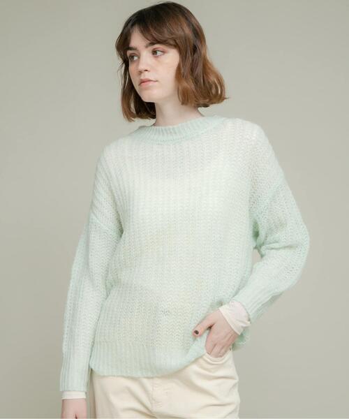 セール】『WEB/一部店舗限定』ヘアリーローゲージニット（ニット