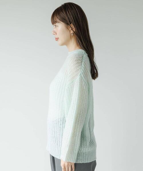 URBAN RESEARCH Sonny Label（アーバンリサーチサニーレーベル）の「『WEB/一部店舗限定』ヘアリーローゲージニット（ニット/セーター・レディース・ミント/ライトグレー/レッド系その他・FREE）」の22枚目の写真