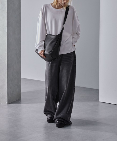 Loose/ルース(ルース)の「ビッグショルダーバッグ/A4収納可能(ショルダーバッグ・メンズ・チャコールアッシュ/ブラック・FREE)」の10枚目の写真