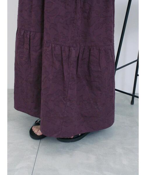 Samansa Mos2 blue(サマンサモスモスブルー)の「花ジャガードティアードワンピース(ワンピース・レディース・ブラウン/ボルドー/ブラック・F)」の9枚目の写真