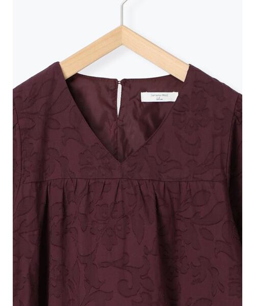 Samansa Mos2 blue(サマンサモスモスブルー)の「花ジャガードティアードワンピース(ワンピース・レディース・ブラウン/ボルドー/ブラック・F)」の11枚目の写真