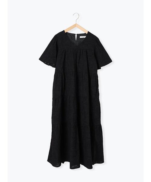 Samansa Mos2 blue(サマンサモスモスブルー)の「花ジャガードティアードワンピース(ワンピース・レディース・ブラウン/ボルドー/ブラック・F)」の18枚目の写真