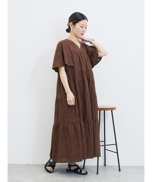 Samansa Mos2 blue(サマンサモスモスブルー)の「花ジャガードティアードワンピース(ワンピース・レディース・ブラウン/ボルドー/ブラック・F)」の19枚目の写真