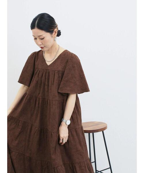 Samansa Mos2 blue(サマンサモスモスブルー)の「花ジャガードティアードワンピース(ワンピース・レディース・ブラウン/ボルドー/ブラック・F)」の20枚目の写真