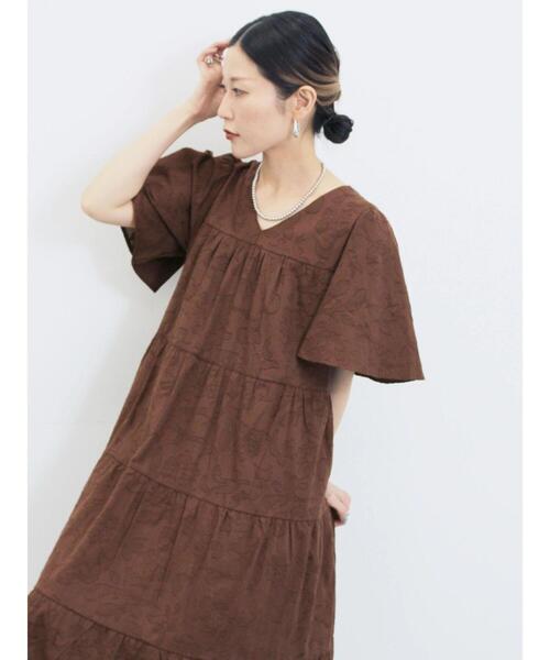 Samansa Mos2 blue(サマンサモスモスブルー)の「花ジャガードティアードワンピース(ワンピース・レディース・ブラウン/ボルドー/ブラック・F)」の22枚目の写真