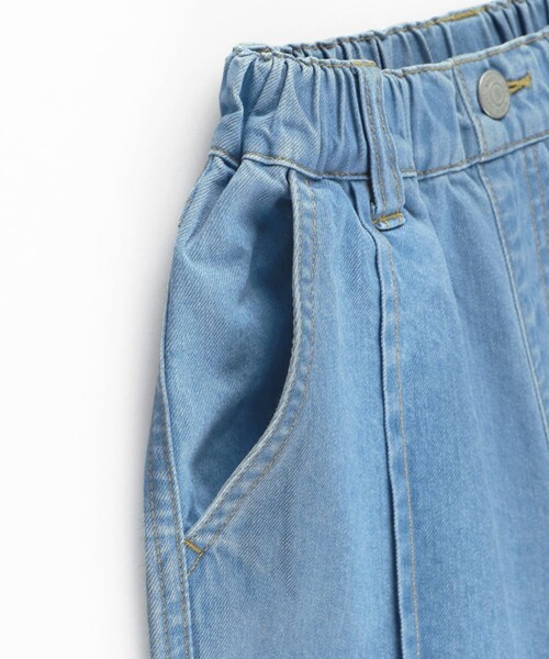 BRANSHES（ブランシェス）の「【綿100％】デニムワイドパンツ（デニムパンツ・キッズ・サックスブルー/ネイビー・140/150/120/90/100/130/110）」の4枚目の写真