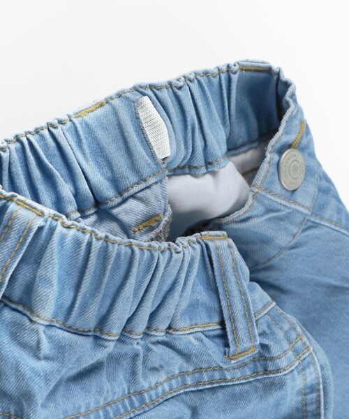 BRANSHES（ブランシェス）の「【綿100％】デニムワイドパンツ（デニムパンツ・キッズ・サックスブルー/ネイビー・140/150/120/90/100/130/110）」の5枚目の写真