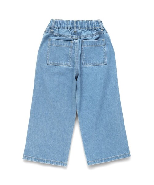 BRANSHES（ブランシェス）の「【綿100％】デニムワイドパンツ（デニムパンツ・キッズ・サックスブルー/ネイビー・140/150/120/90/100/130/110）」の7枚目の写真