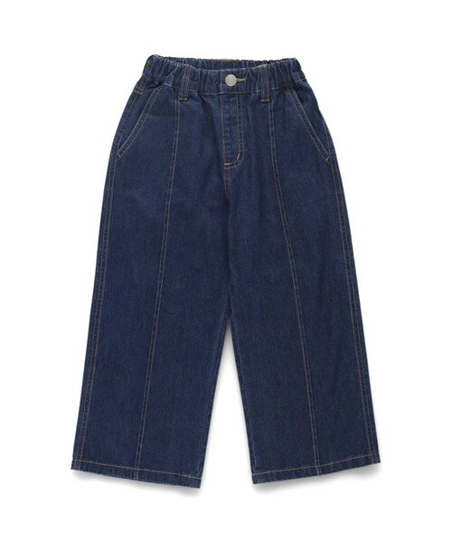 BRANSHES（ブランシェス）の「【綿100％】デニムワイドパンツ（デニムパンツ・キッズ・サックスブルー/ネイビー・140/150/120/90/100/130/110）」の8枚目の写真