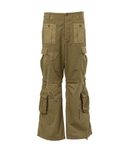 KAMIYA(カミヤ)の「Repaired Ripstop Fatigue Pants(カーゴパンツ・メンズ・カーキ/ベージュ/ブラック・M/L)」の3枚目の写真