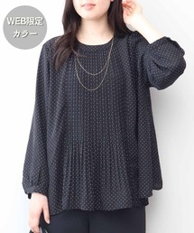 fleur by mint breeze（フルールバイミントブリーズ）の「【L～6L 大きいサイズ】ジョーゼットフロントプリーツプリーツブラウス（シャツ/ブラウス）」