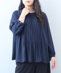 fleur by mint breeze（フルールバイミントブリーズ）の「【L～6L 大きいサイズ】ジョーゼットフロントプリーツプリーツブラウス（シャツ/ブラウス）」
