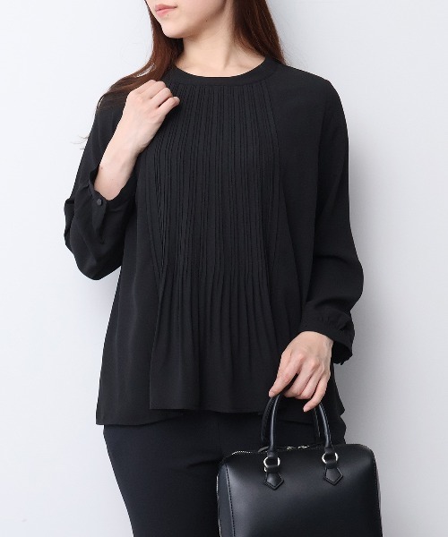 fleur by mint breeze(フルールバイミントブリーズ)の「【L~6L 大きいサイズ】ジョーゼットフロントプリーツプリーツブラウス(シャツ/ブラウス・レディース・ピンク/ネイビー/ブラック系その他/ブラック/ライトグレー・5L/4L/3L/LL)」の17枚目の写真