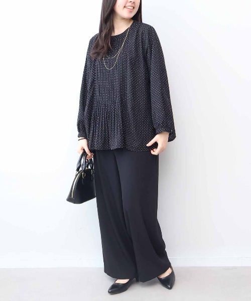 fleur by mint breeze(フルールバイミントブリーズ)の「【L~6L 大きいサイズ】ジョーゼットフロントプリーツプリーツブラウス(シャツ/ブラウス・レディース・ピンク/ネイビー/ブラック系その他/ブラック/ライトグレー・5L/4L/3L/LL)」の20枚目の写真