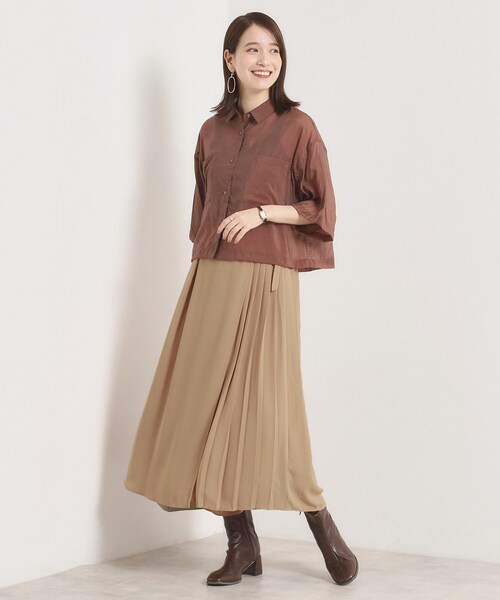 ITS'DEMO(イッツデモ)の「【手洗い可/ウエストゴム】サイドプリーツパンツ(その他パンツ・レディース・ブラック/ダークブラウン/ベージュ・00)」の9枚目の写真
