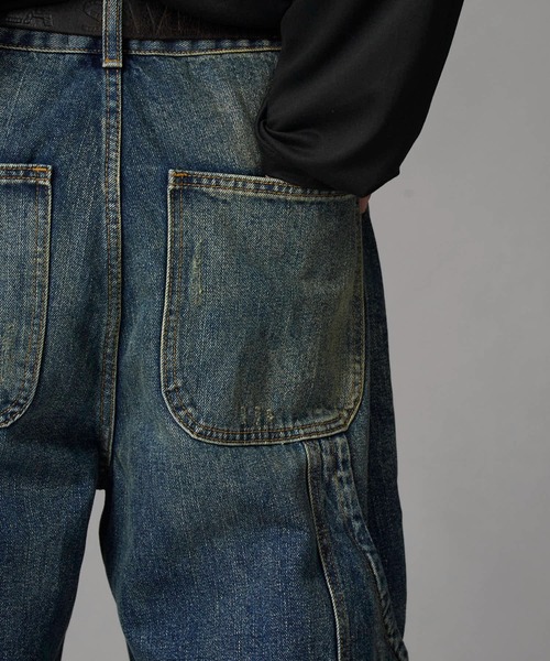Theater code（シアターコード）の「Vintage-Washed Double-Knee Denim Pants / ヴィンテージ加工 ダブルニーデニムパンツ（デニムパンツ・メンズ・ブルー・XL/L/M）」の16枚目の写真